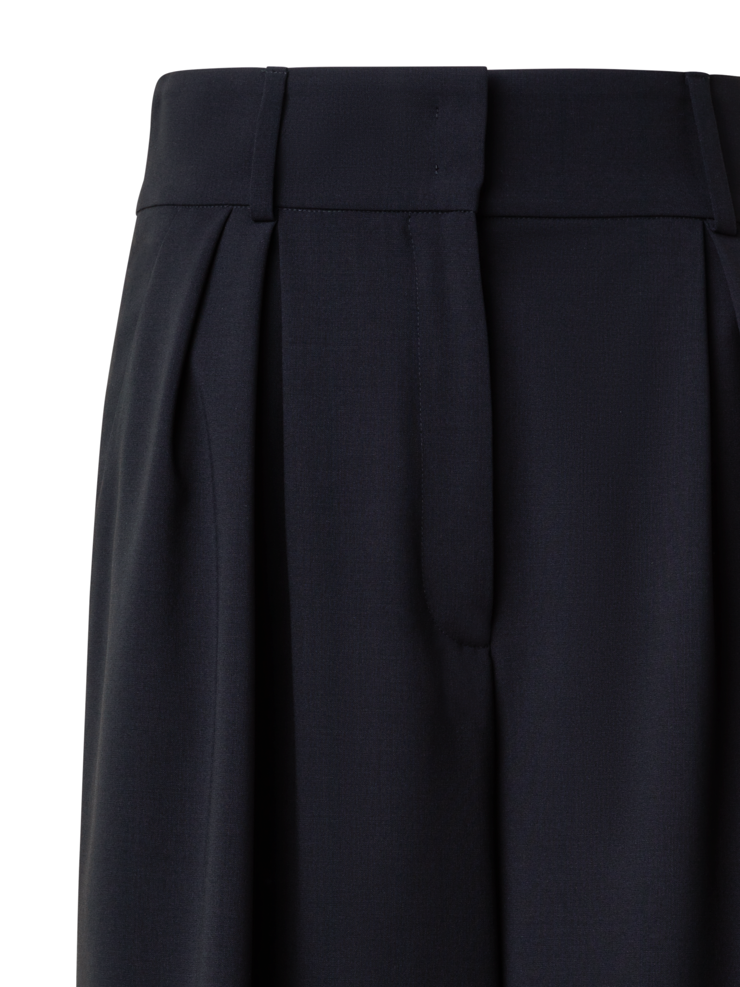 Designer Plissierte Bermudashorts aus Cool Wool - Schwarz