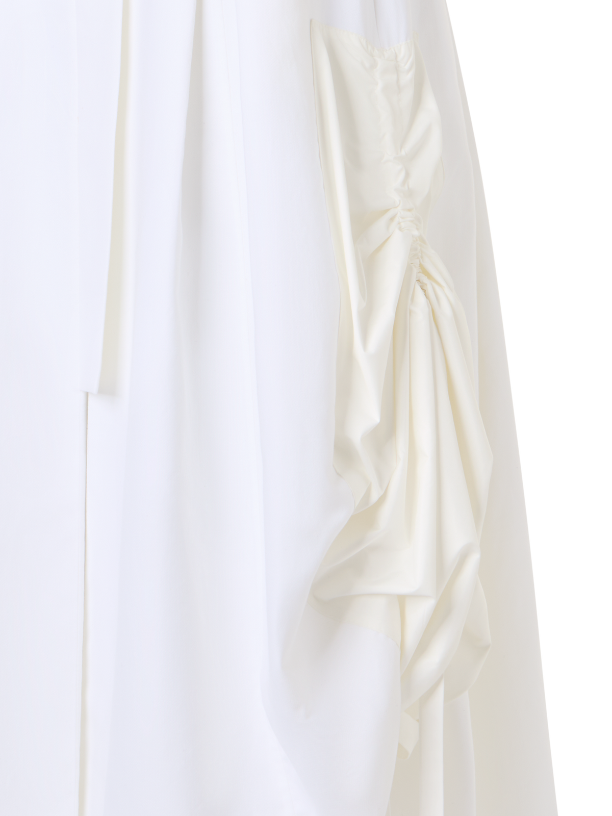 Designer Midirock aus Baumwolle mit Kordelzug - Ecru