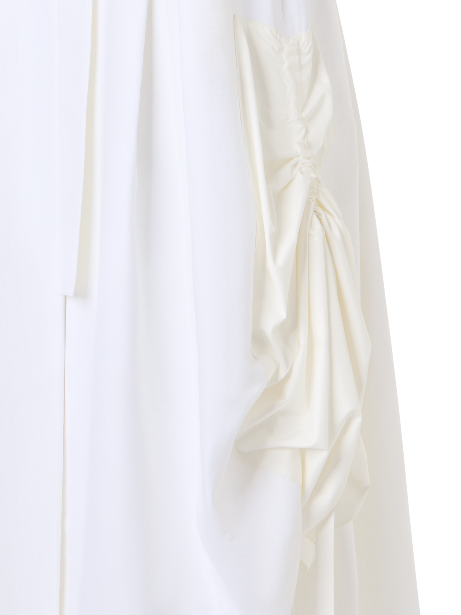 Designer Midirock aus Baumwolle mit Kordelzug - Ecru