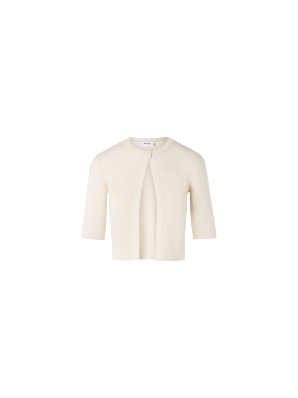 Designer Kurzer Cardigan - Ecru - Weiss