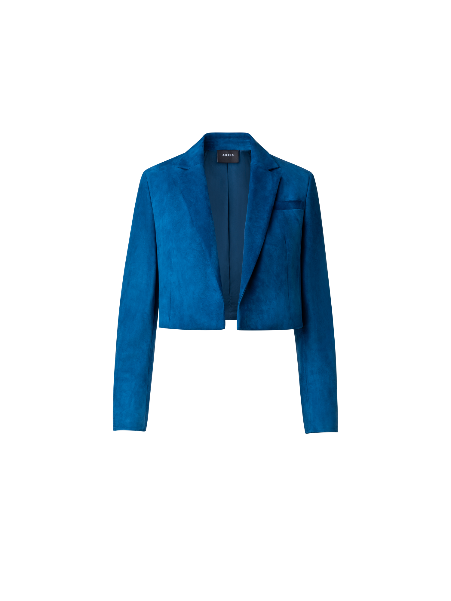 Designer Kurze Wildlederjacke mit Revers - Blau