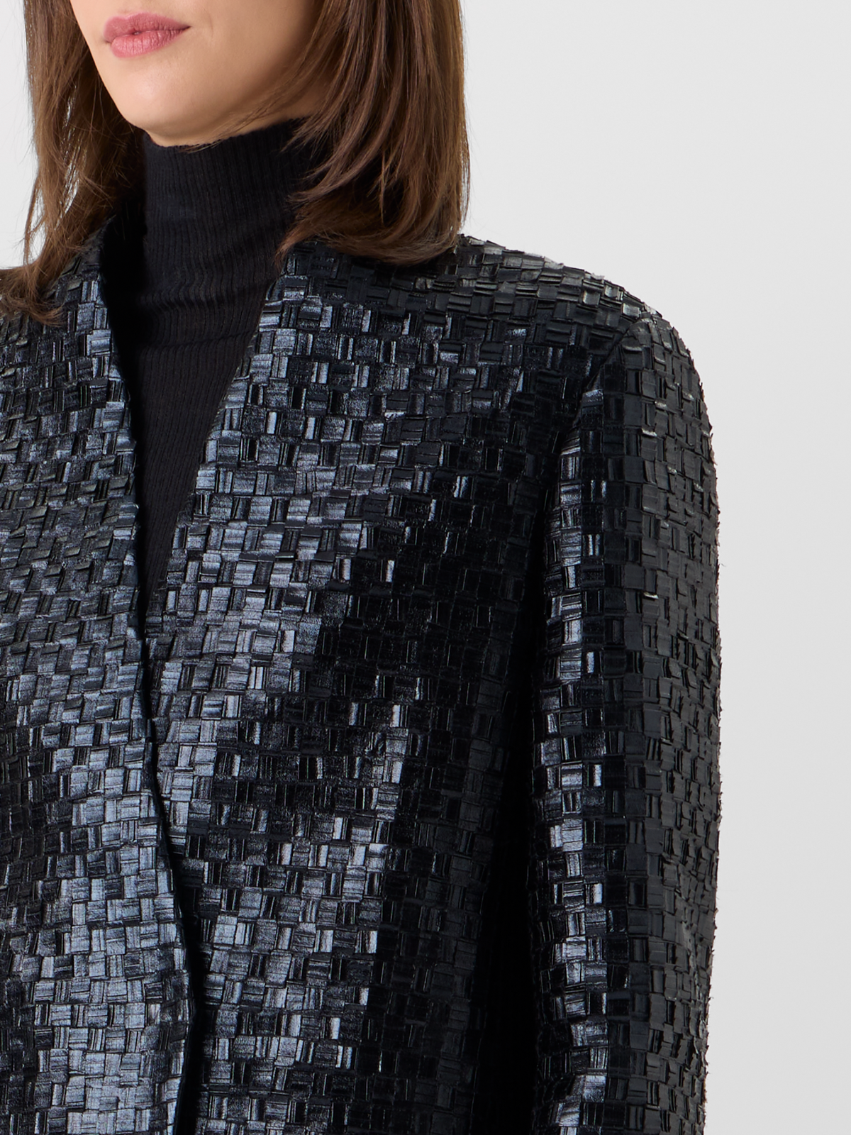 Designer Grobstrick-Pullover aus Yakwolle - Schwarz 