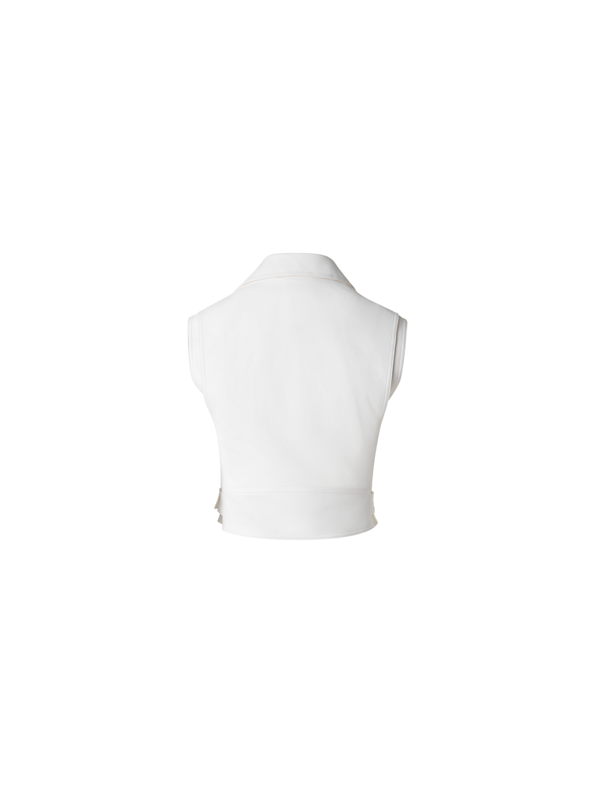 Designer Lederweste im Biker-Stil - Ecru - Weiss