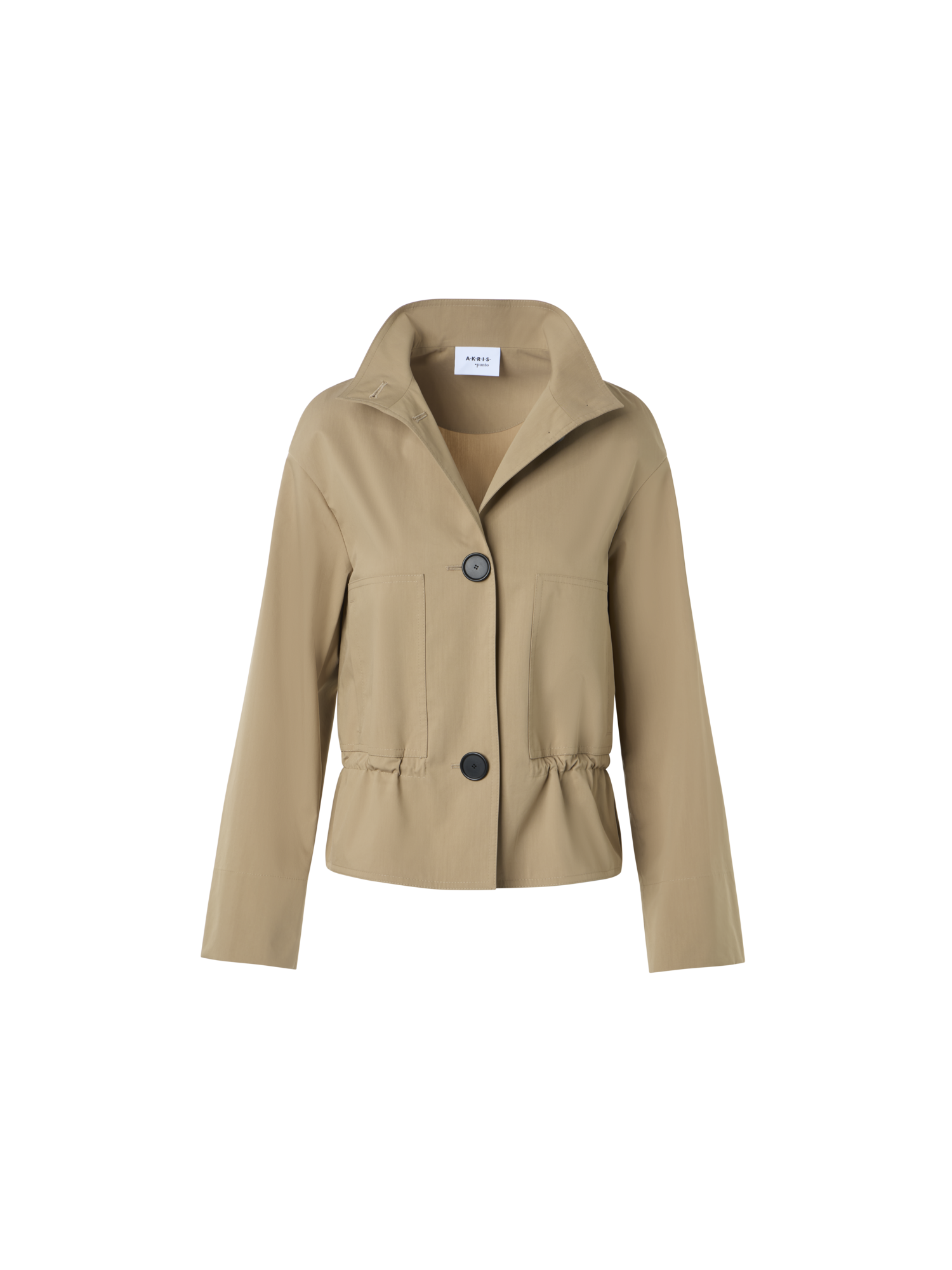 Designer Kurze Baumwoll-Parkajacke mit elastischem Bund