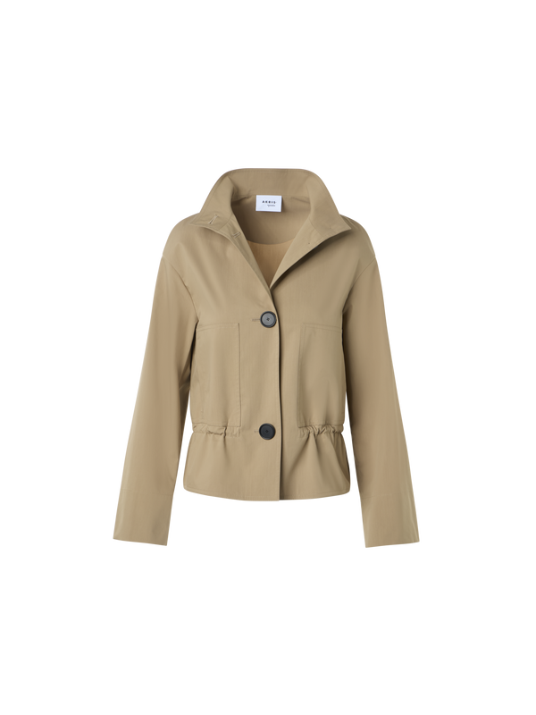 Designer Kurze Baumwoll-Parkajacke mit elastischem Bund