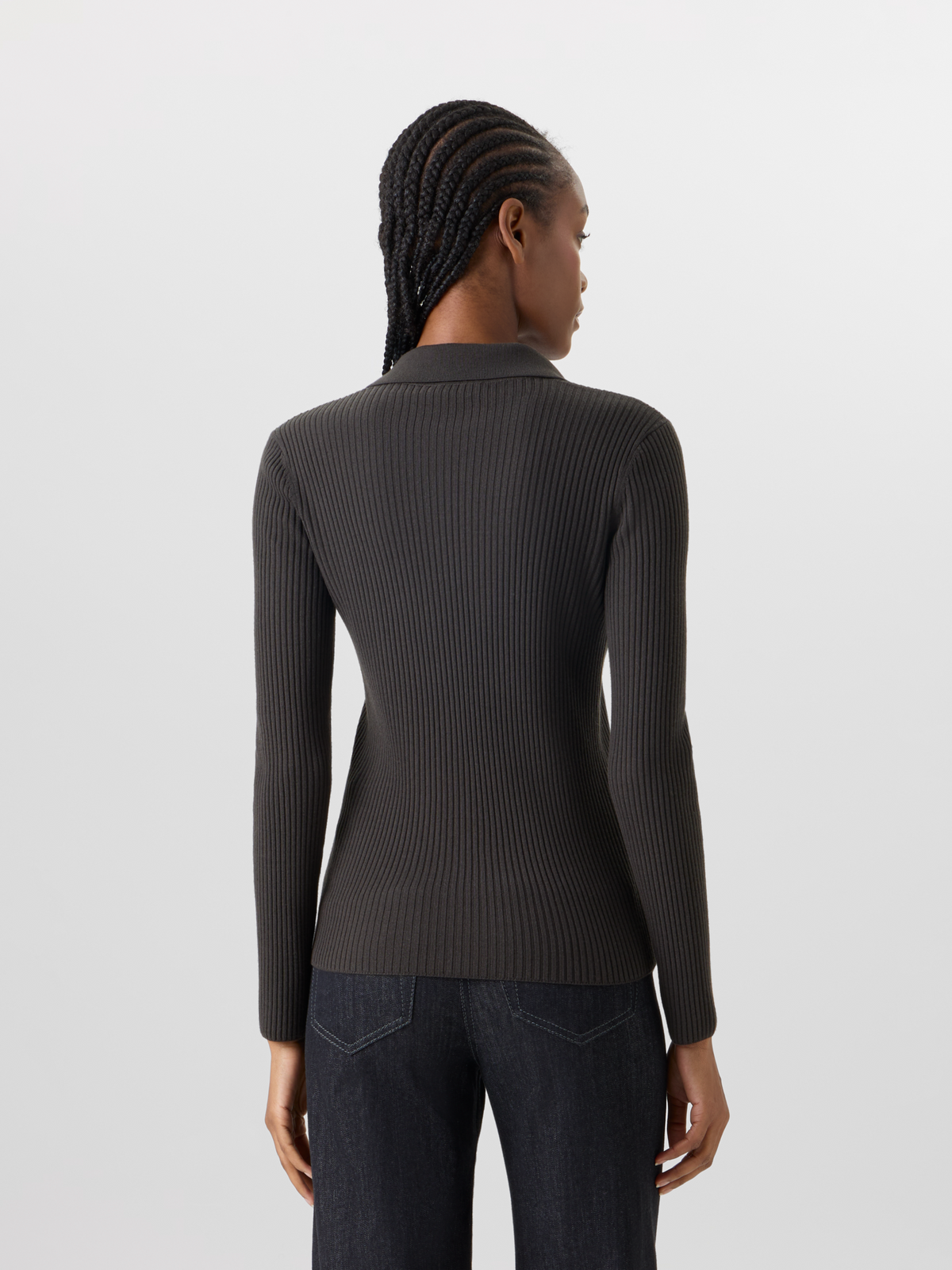 Designer Langärmeliger Strickpullover aus Merinowolle - Grün #editorial