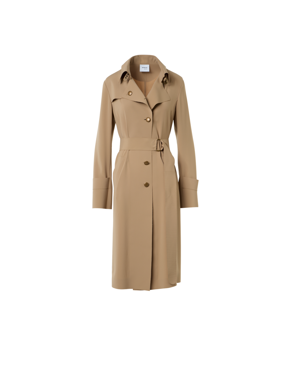 Designer Laser-Cut Trenchcoat aus Crêpe - Beige