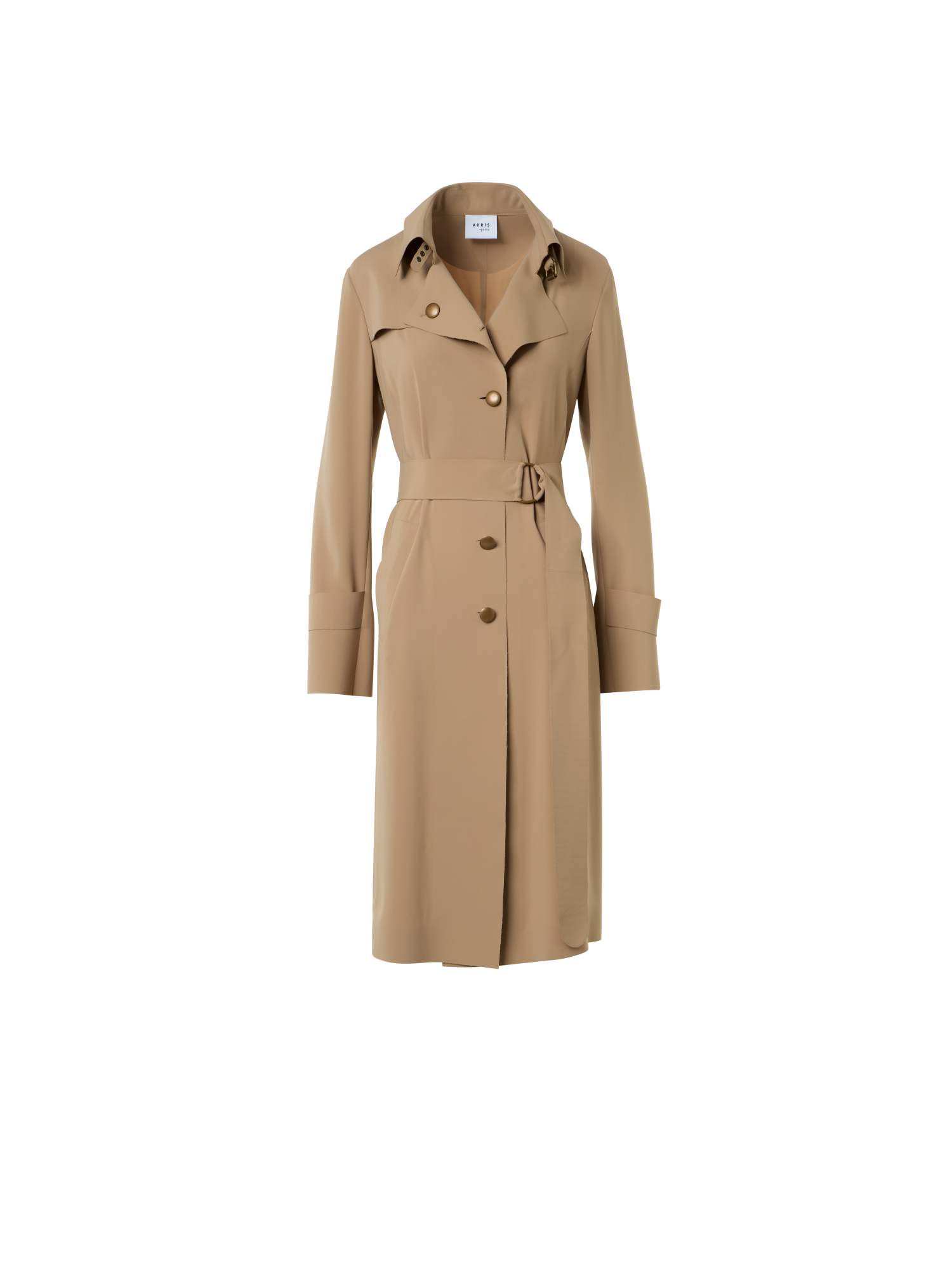 Designer Laser-Cut Trenchcoat aus Crêpe - Beige