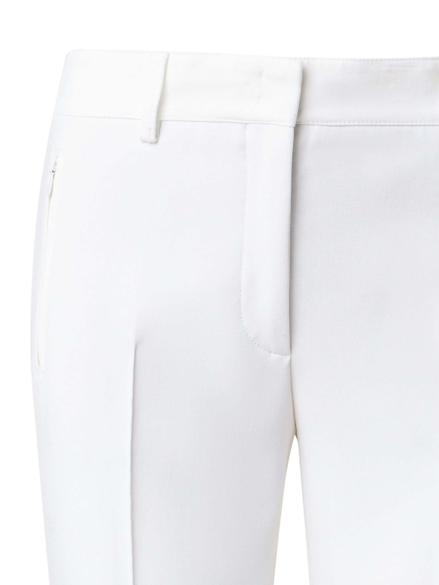 Designer Gerade Hose aus Jersey-Stretch - Ecru - Weiss