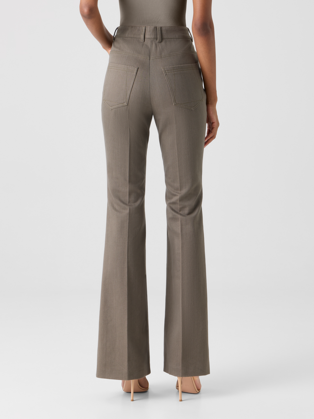 Designer Farid Bootcut-Hose aus Baumwolldenim - Beige #editorial