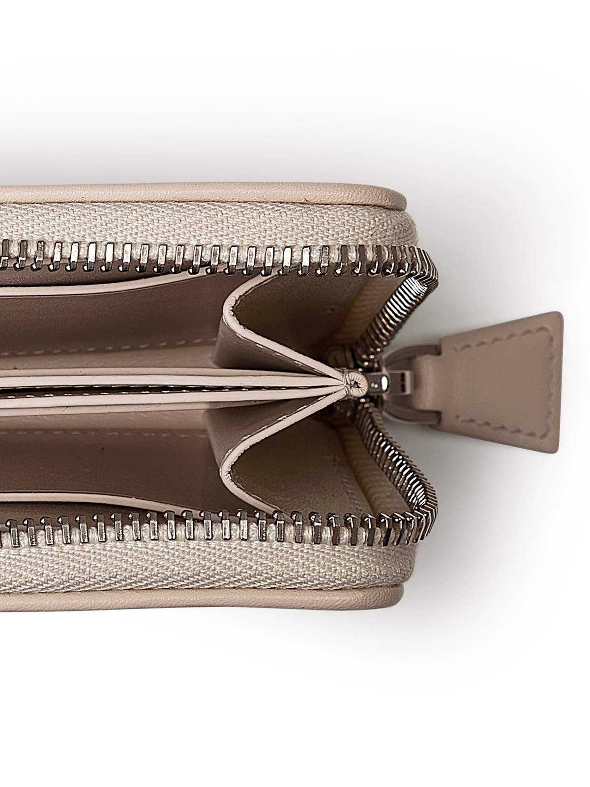 Designer Small Zip Wallet - Ecru - Beige