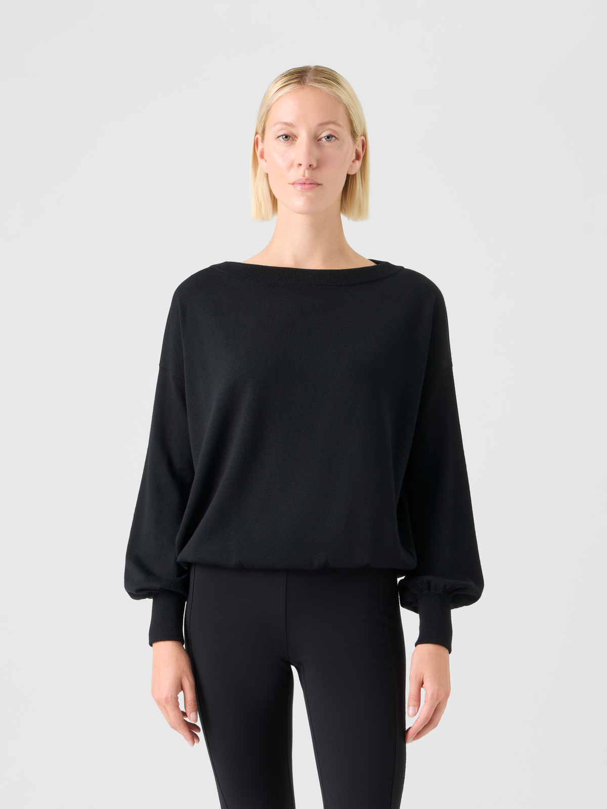 Designer Schulterfreier Pullover aus Merinowolle - Schwarz #editorial