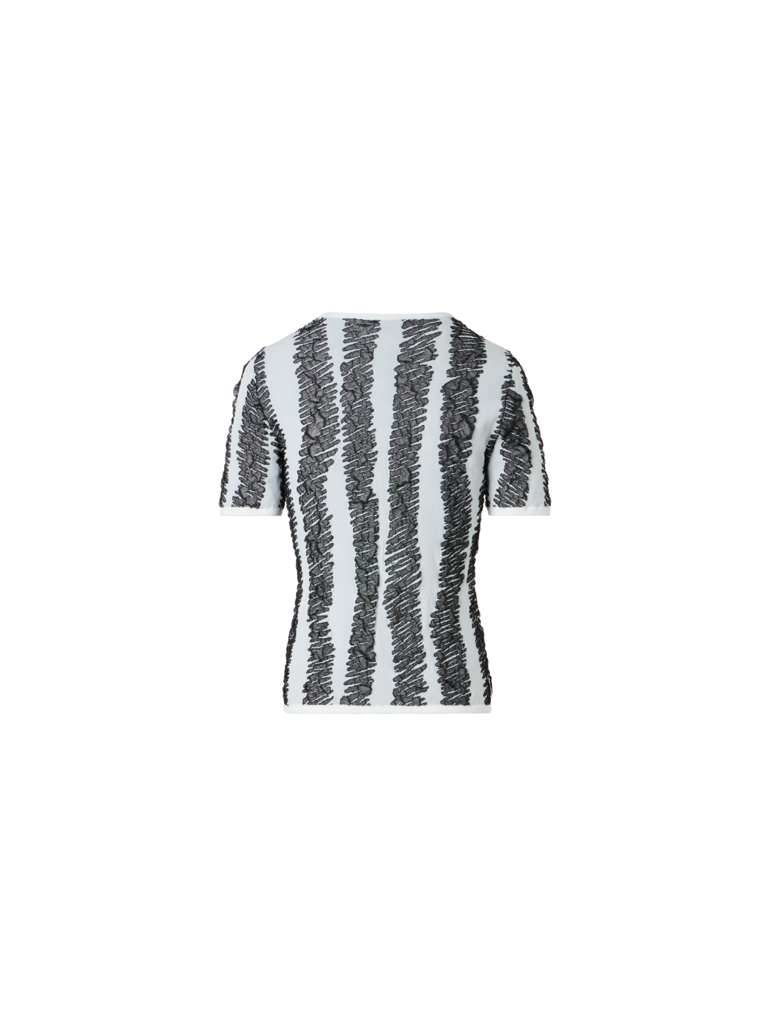 Designer Tailliertes 3D-Scribble-Jacquard-Strick-Top - Schwarz - Bunt
