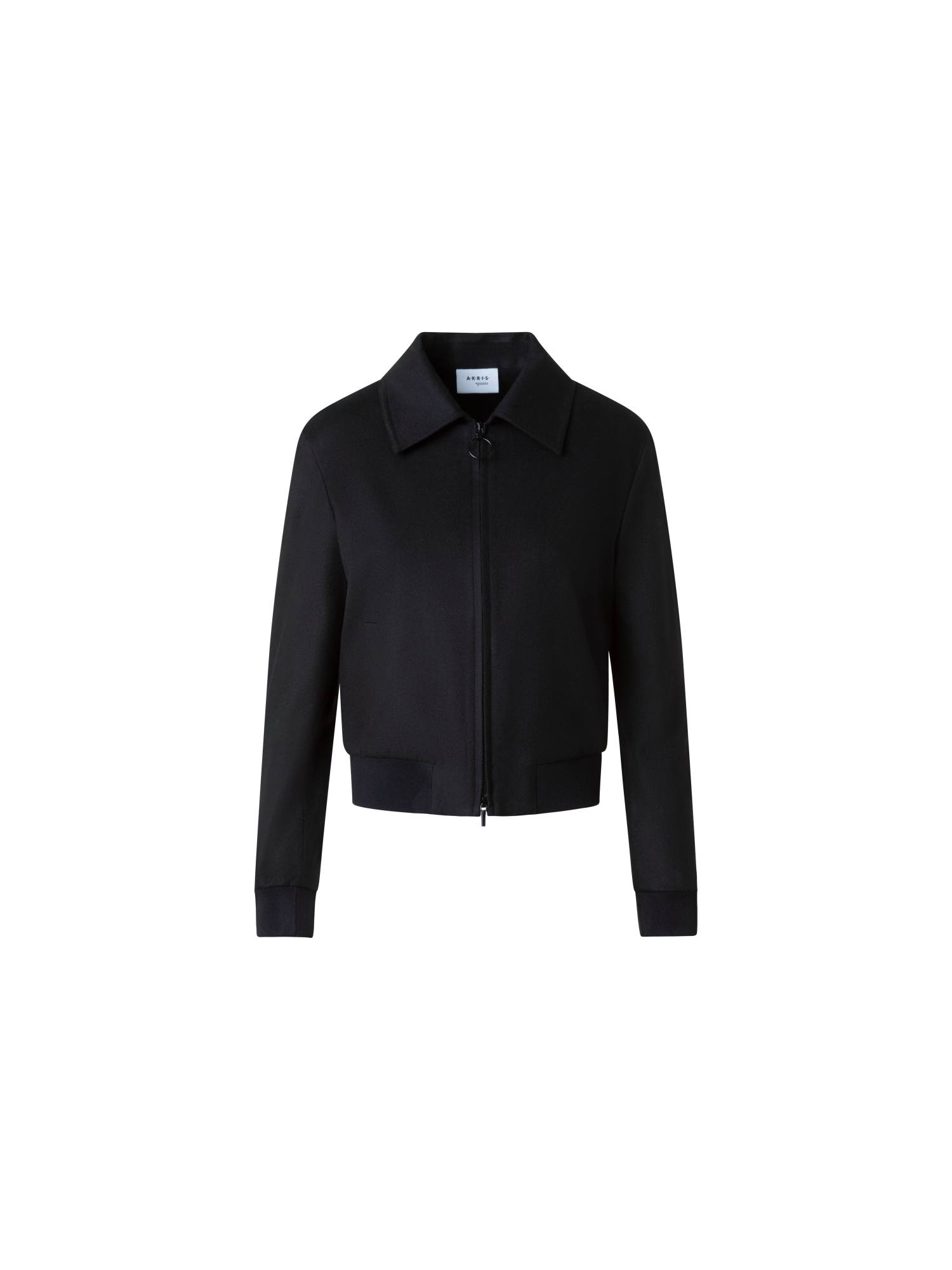 Designer Kurzer Wolle Kaschmir Blouson - Schwarz