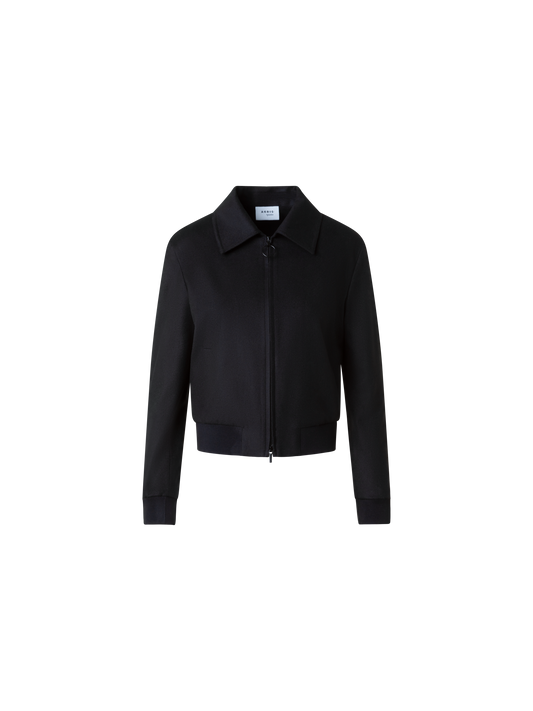 Designer Kurzer Wolle Kaschmir Blouson - Schwarz
