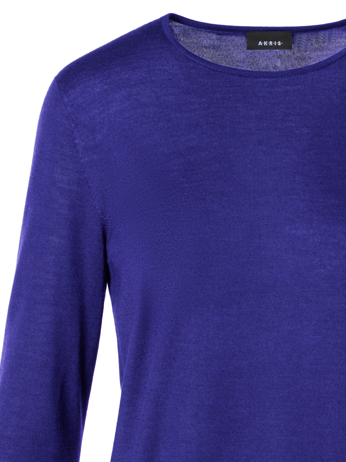 Designer Langärmeliger Strickpullover aus Kaschmir-Seide - Violett