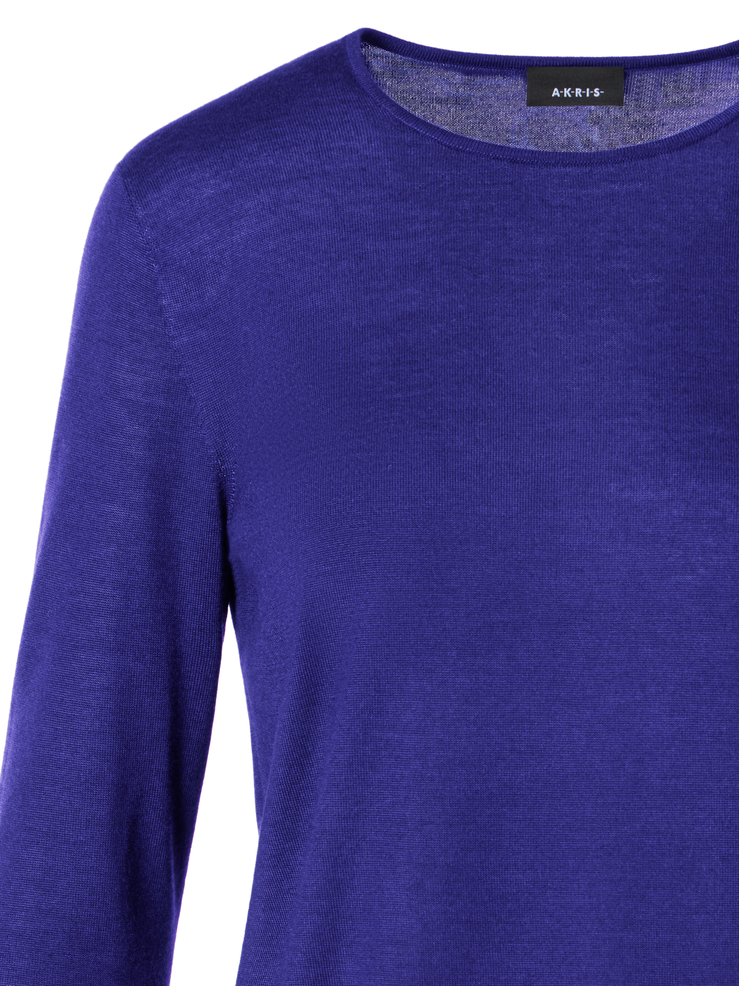 Designer Langärmeliger Strickpullover aus Kaschmir-Seide - Violett