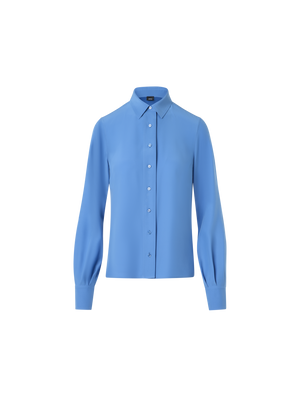 Designer Tunikabluse aus Seidenkrepp - Blau