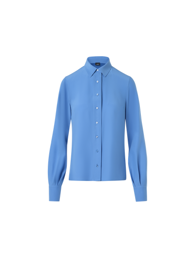 Designer Tunikabluse aus Seidenkrepp - Blau