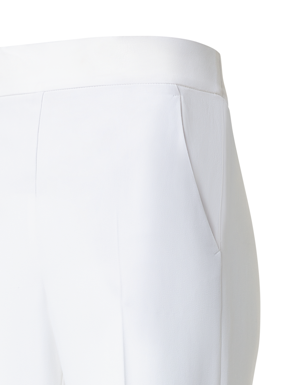 Designer Tapered Hose aus Crêpe - Ecru - Weiss