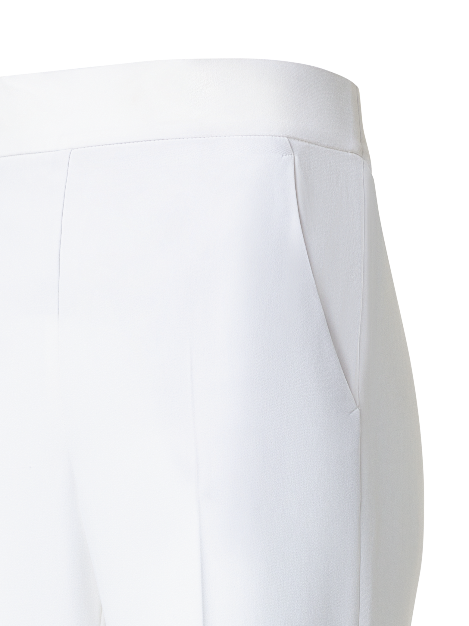 Designer Tapered Hose aus Crêpe - Ecru - Weiss