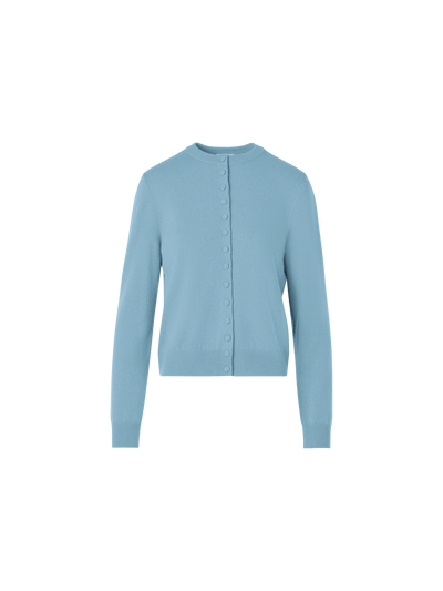 Designer Lässiger Cardigan aus Wolle-Kaschmir - Blau