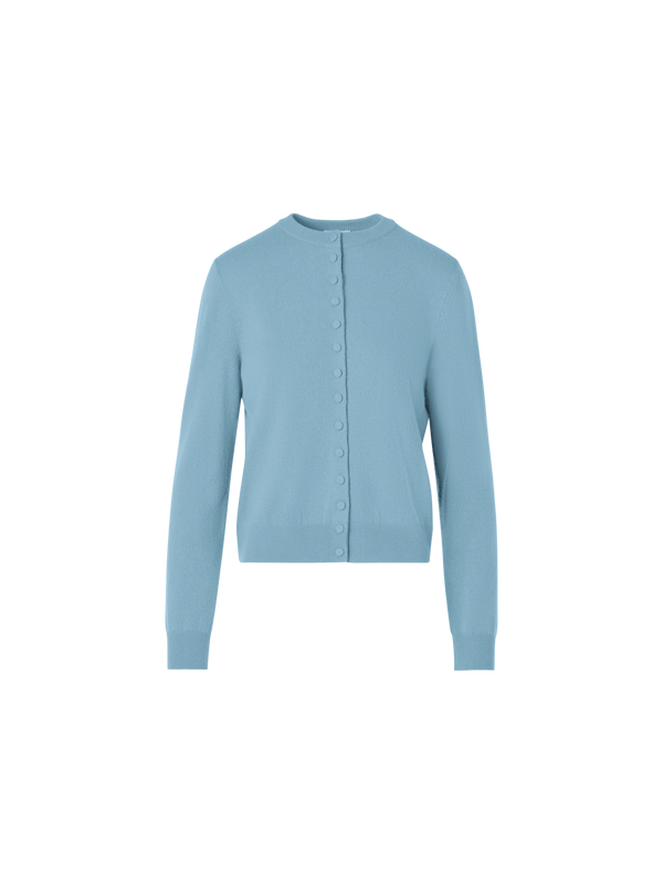 Designer Lässiger Cardigan aus Wolle-Kaschmir - Blau