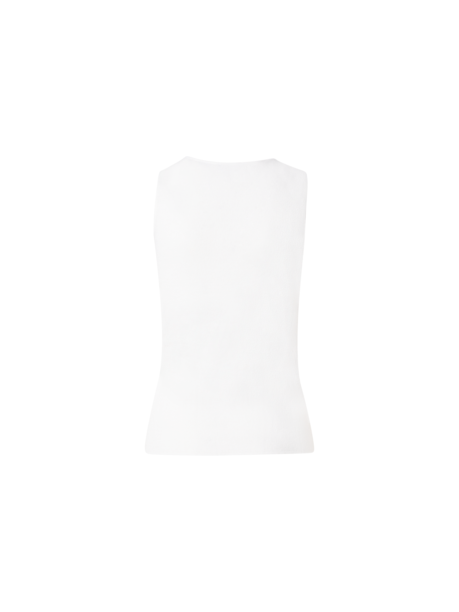 Designer Tank Top aus Leinen-Stretch-Strick - Ecru