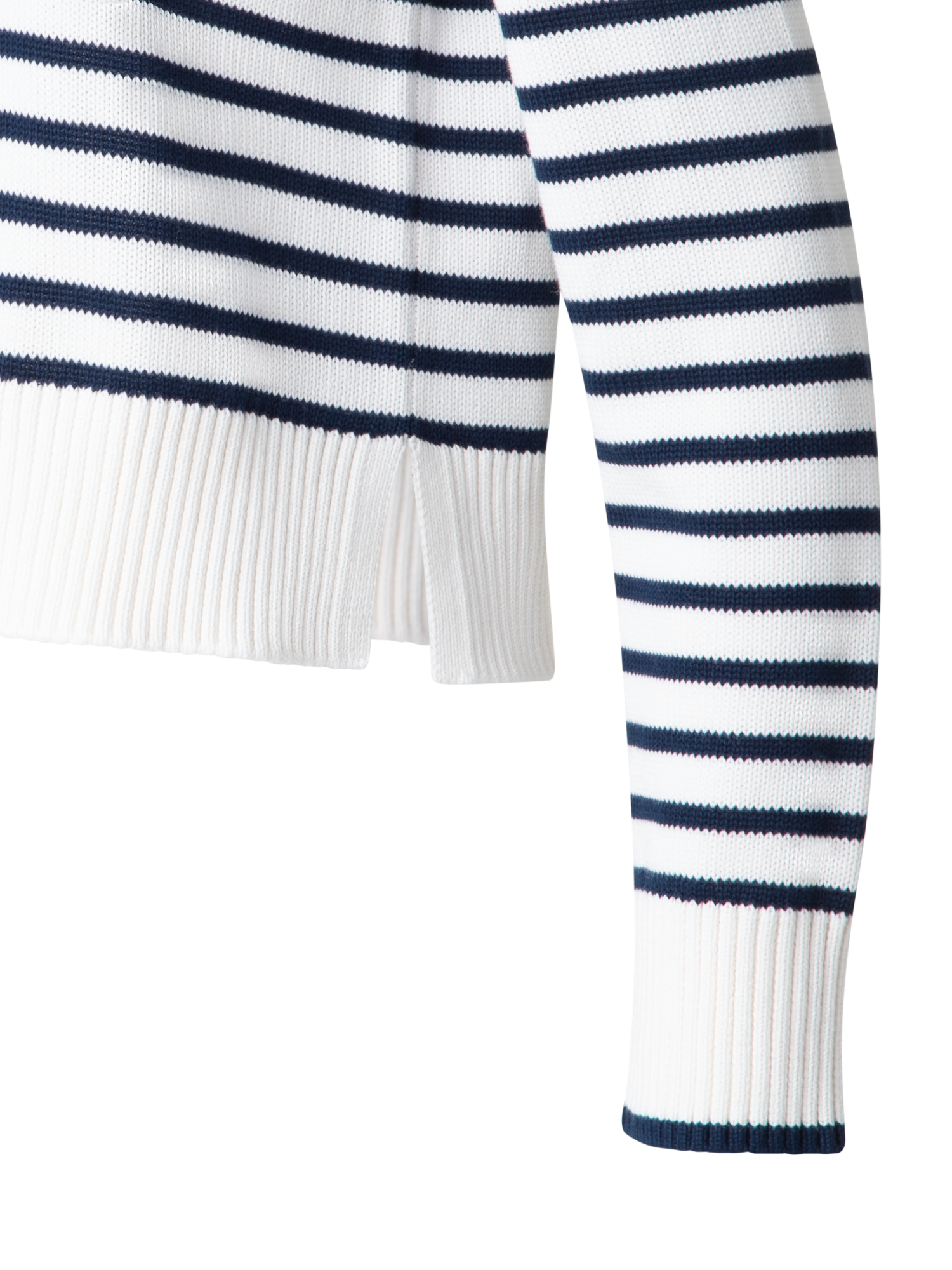 Designer Gestreifter Baumwoll-Strickpullover - Schwarz - Bunt - Ecru - Weiss