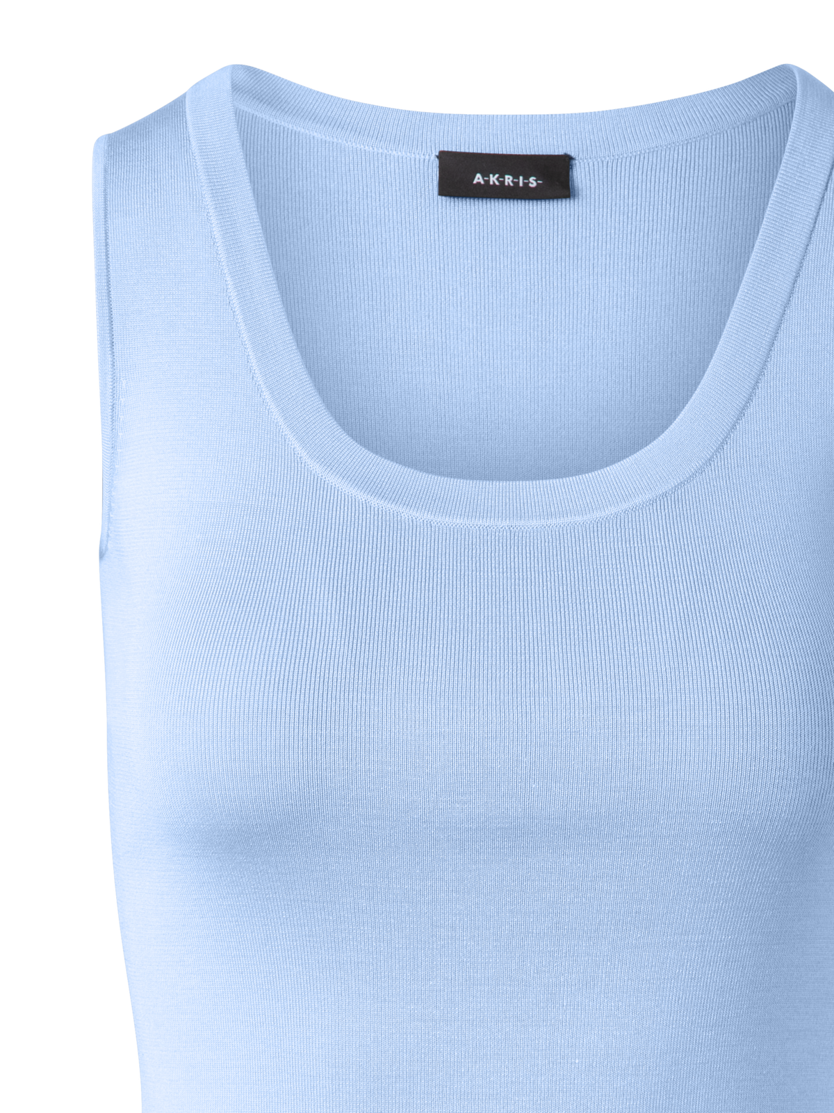Designer Tanktop aus Seidenstrick - Blau