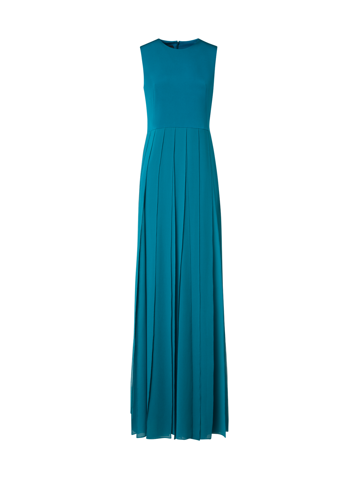 Designer Langes Seidenkleid mit losen Bändern - Blau