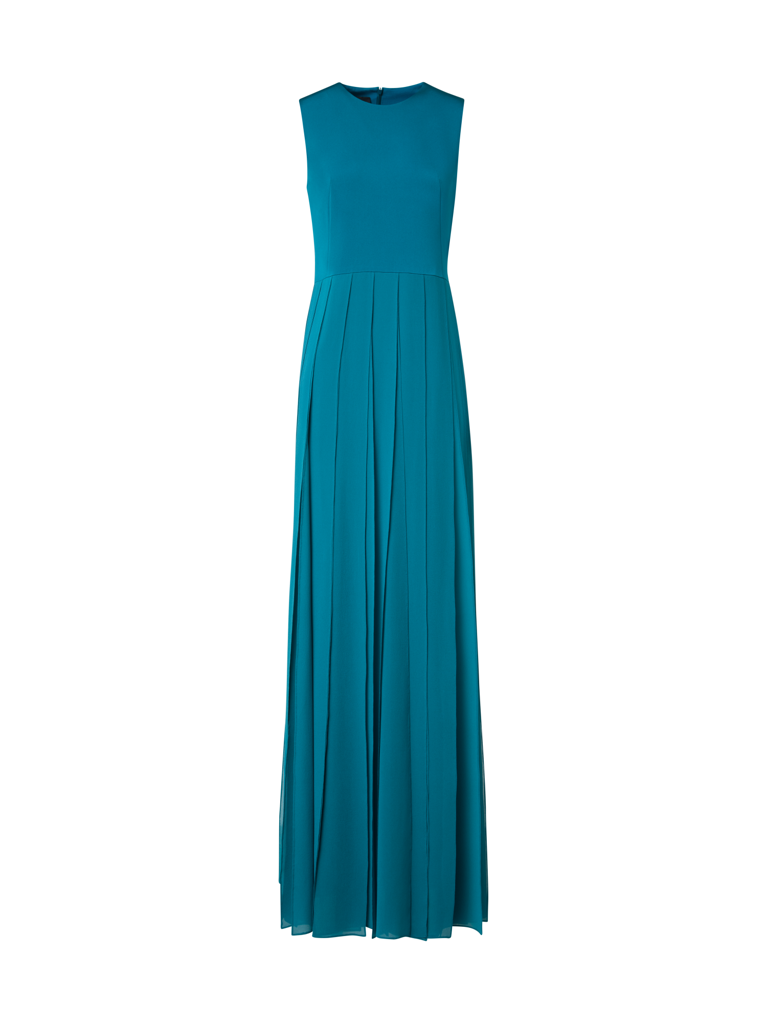 Designer Langes Seidenkleid mit losen Bändern - Blau