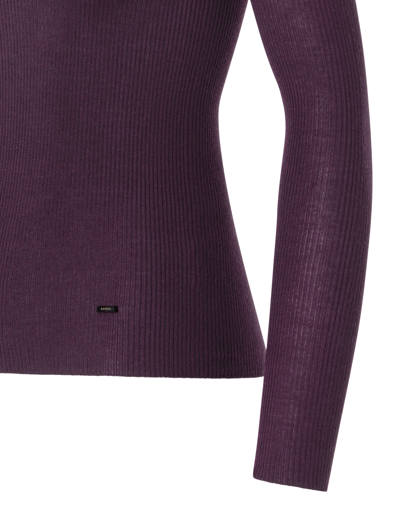 Designer Feinripp-Pullover aus Kaschmirseide mit Stehkragen - Rot