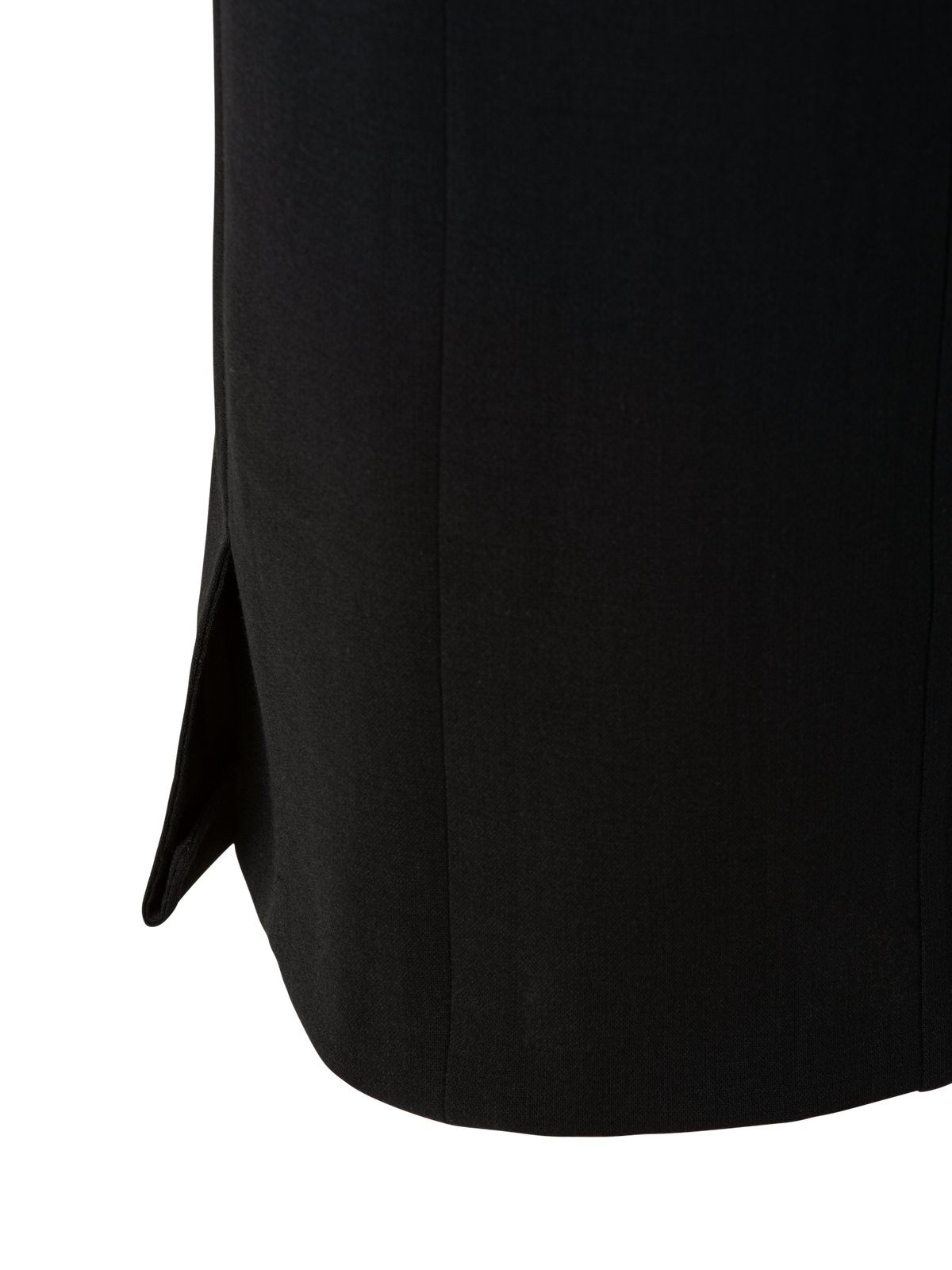 Designer Bleistiftrock aus Woll-Doubleface mit Schlitz - Schwarz