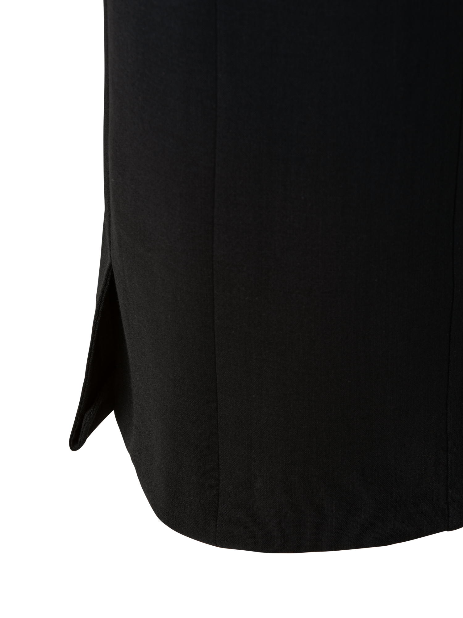 Designer Bleistiftrock aus Woll-Doubleface mit Schlitz - Schwarz