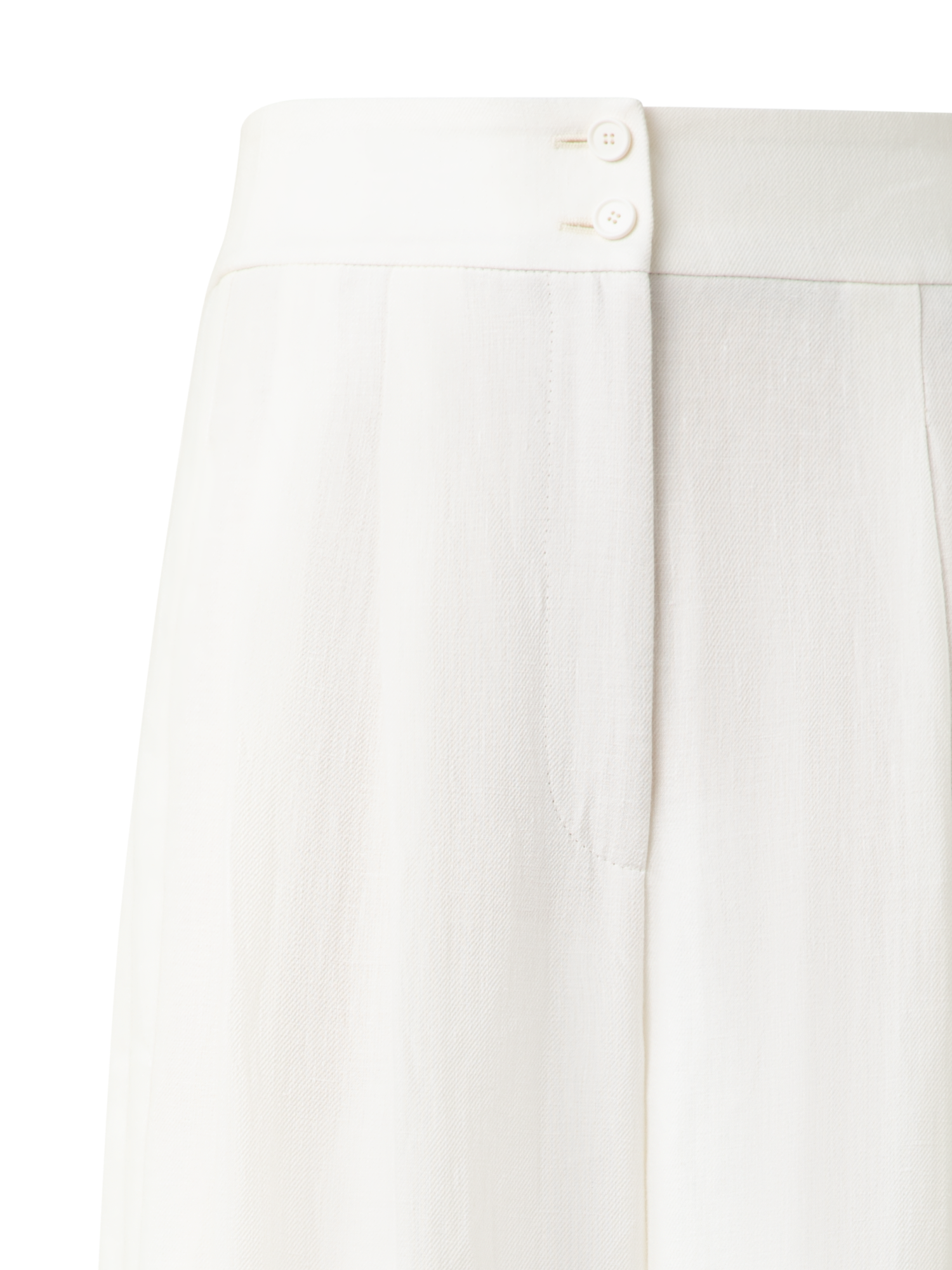 Designer Extra Weite Palazzo-Hose aus Leinen - Ecru - Weiss