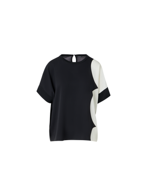 Designer Oversize-Pullover aus Seide mit Cloud-Druck - Bunt