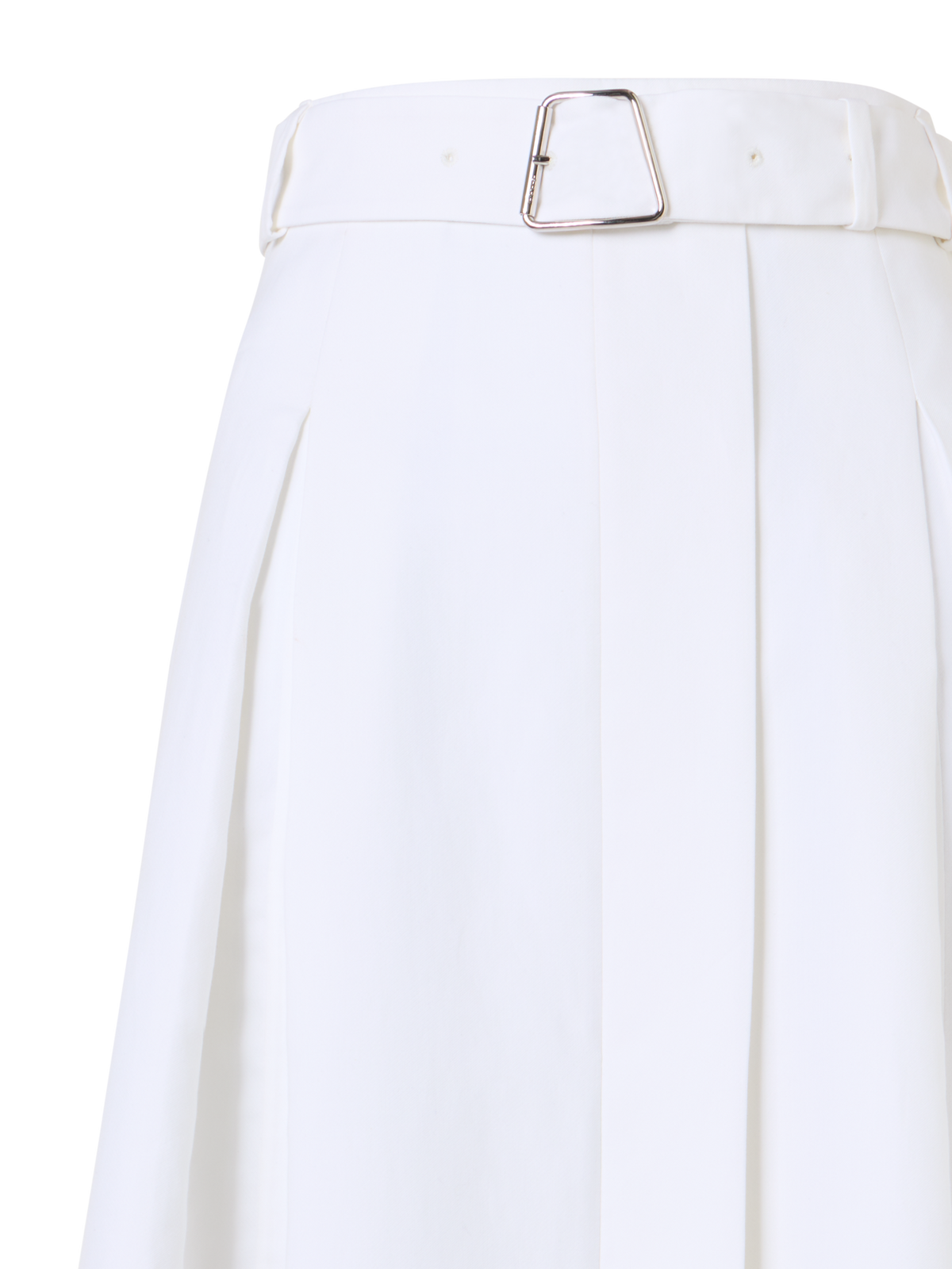 Designer Midirock aus Baumwolle mit Kordelzug - Ecru