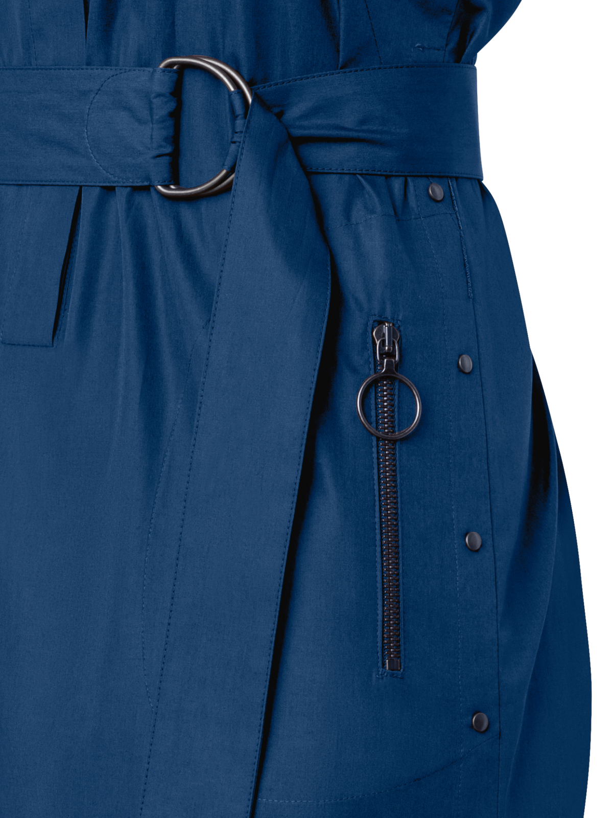 Designer Baumwoll-Blusenkleid mit Kimono-Ärmeln - Blau