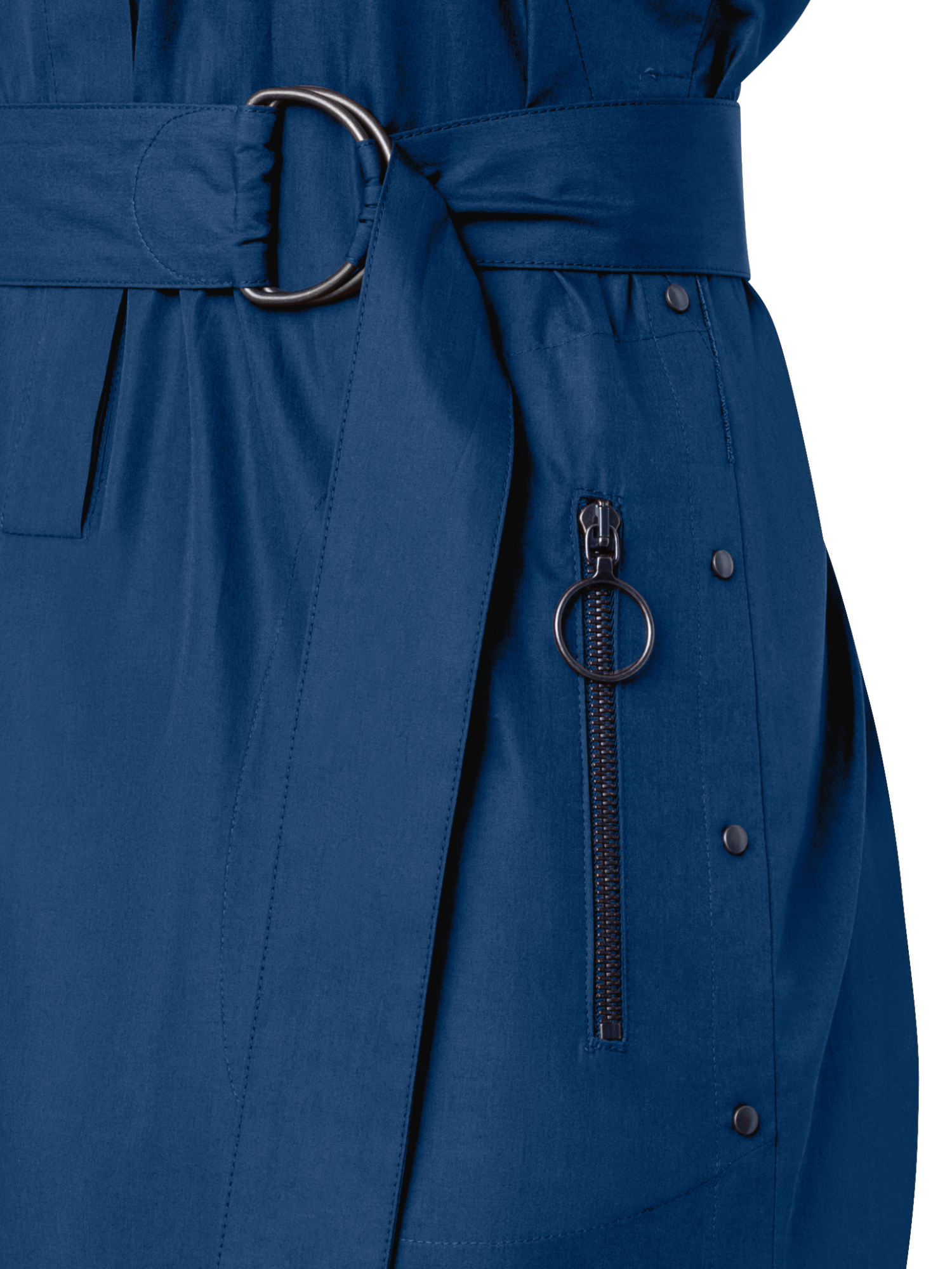 Designer Baumwoll-Blusenkleid mit Kimono-Ärmeln - Blau