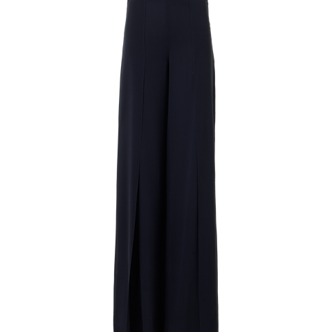 Weite Seidenhose mit Schlitzen