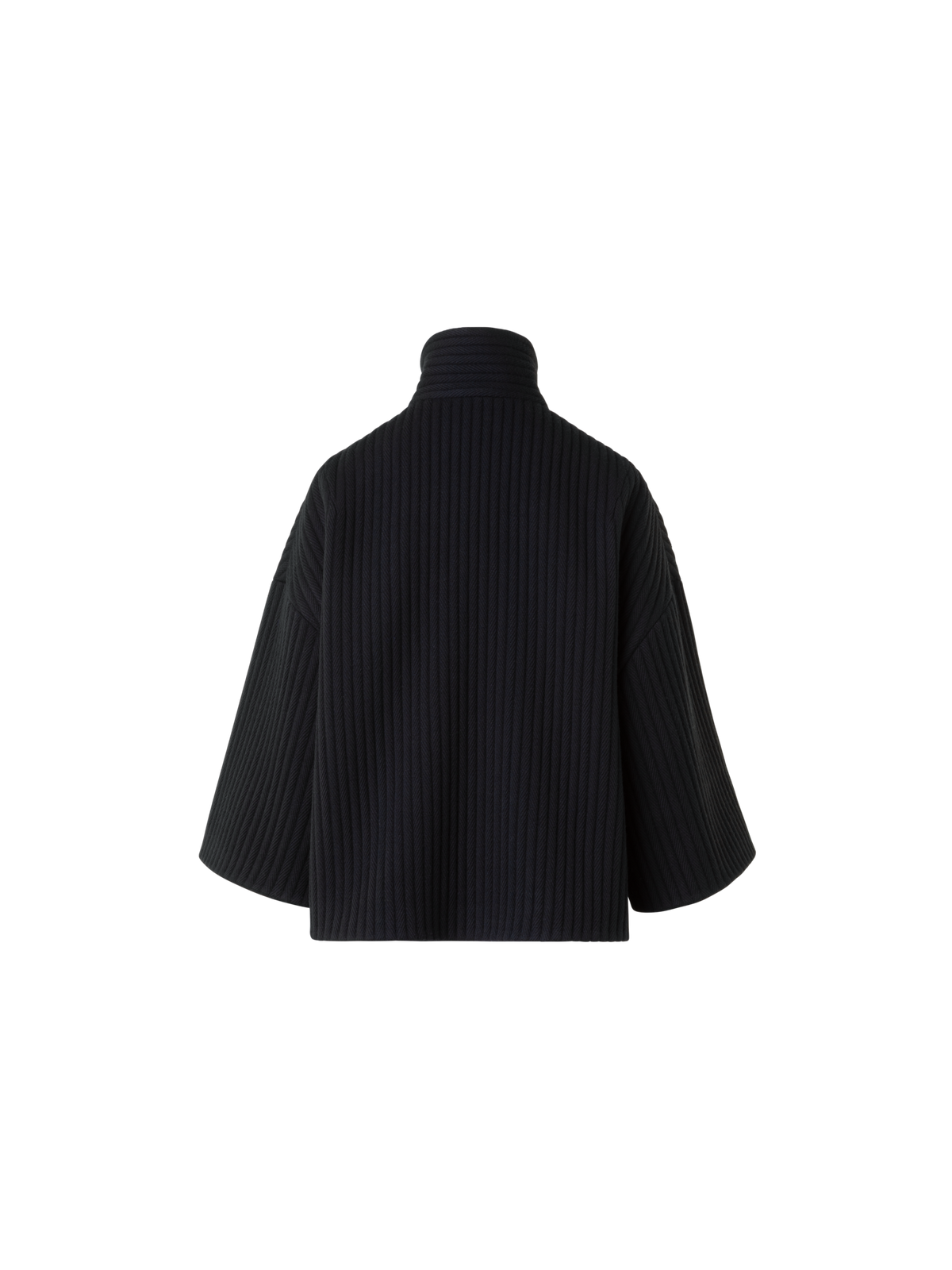 Designer Boxy Strukturkord  Wolle Kaschmir Jacke - Schwarz