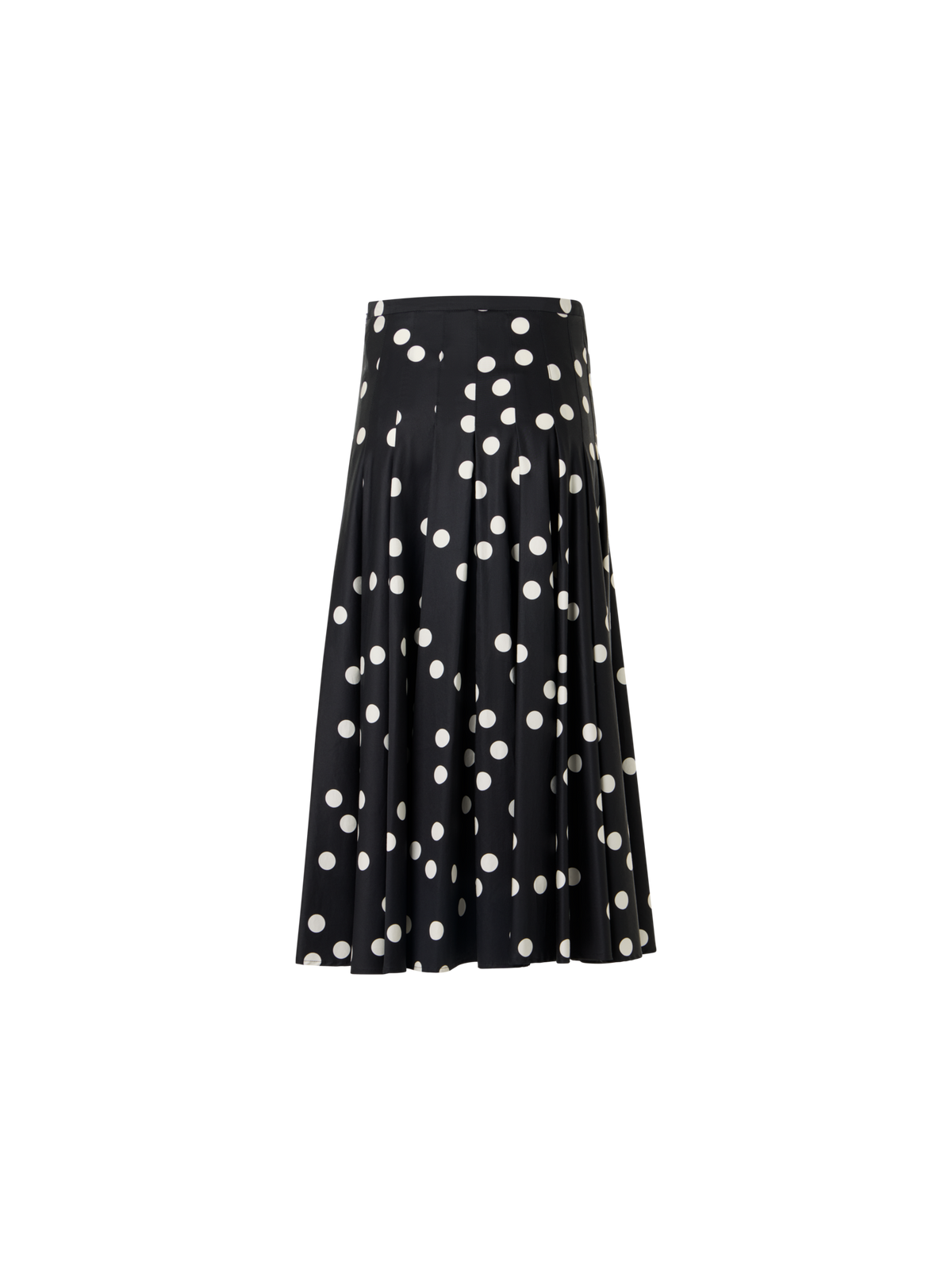 Designer Ausgestellter Midirock aus Baumollsatin - Schwarz