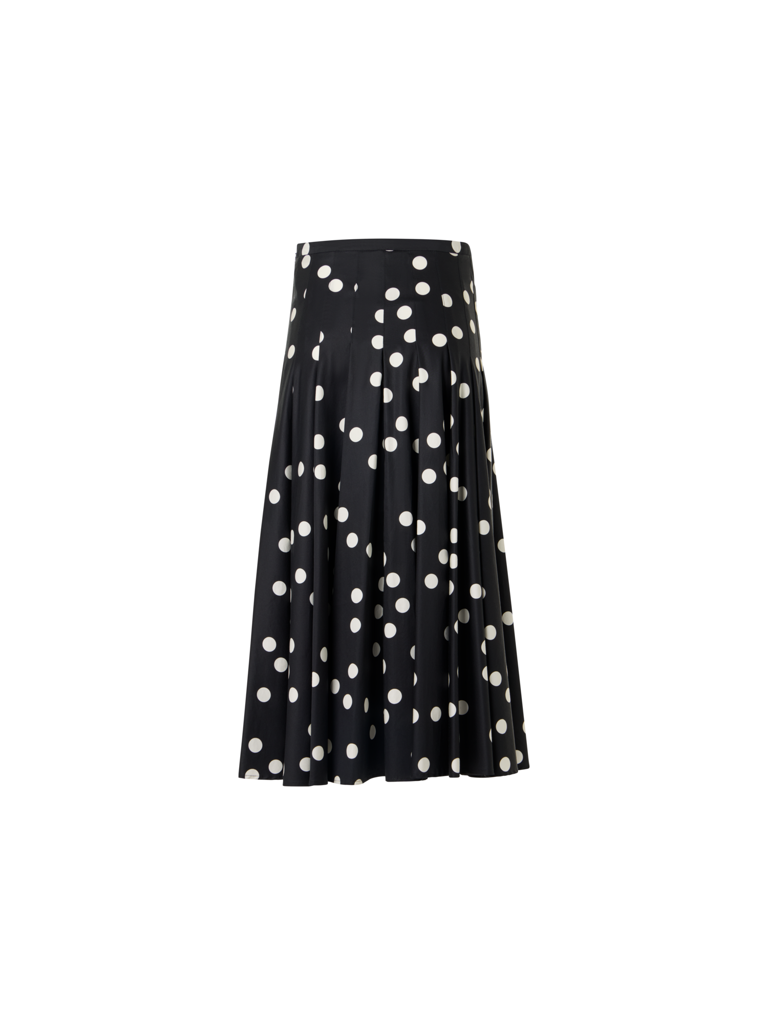 Designer Ausgestellter Midirock aus Baumollsatin - Schwarz