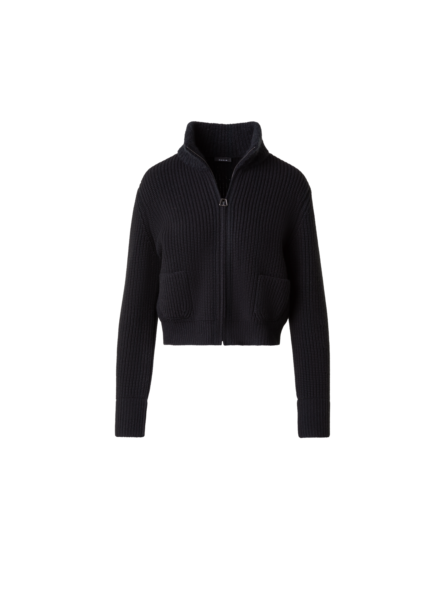 Designer Blouson-Cardigan aus Wolle und Kaschmir-Bouclé - Schwarz