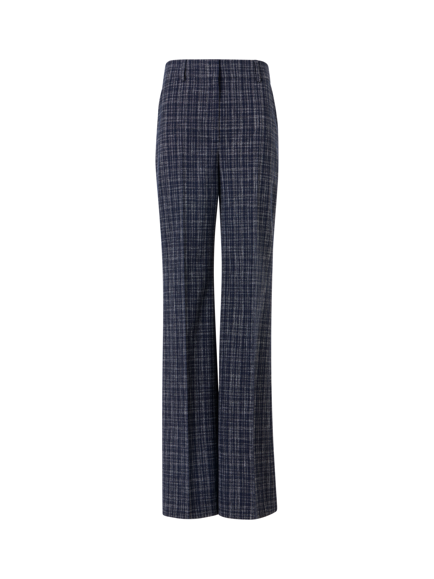 Designer Florine Weite Gerade Hose aus Woll-Viskose-Mischgewebe - Dunkelblau