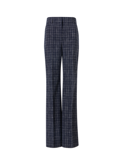 Designer Florine Weite Gerade Hose aus Woll-Viskose-Mischgewebe - Dunkelblau