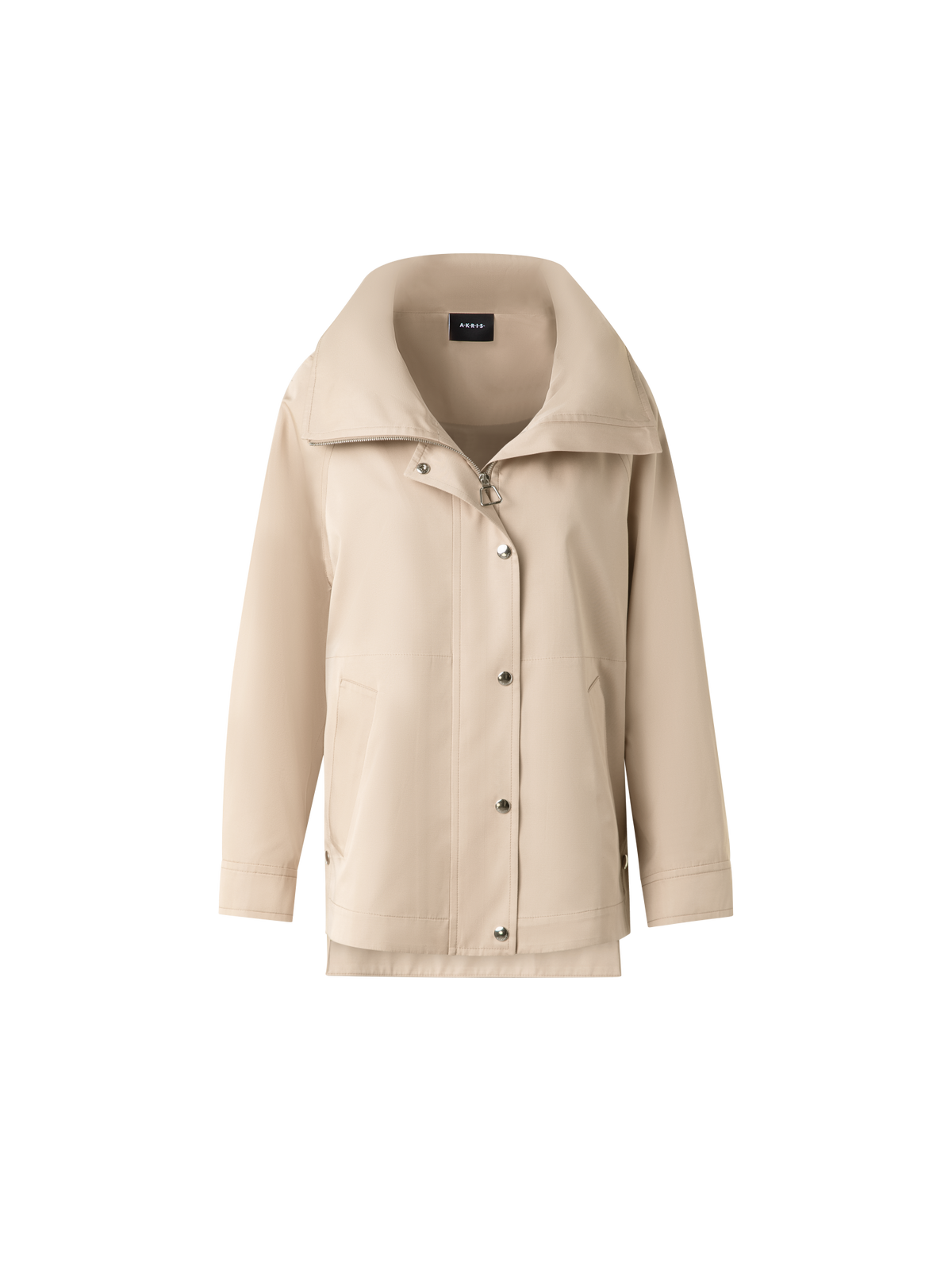 Designer Wasserfester Oversize-Seiden-Parka - Beige