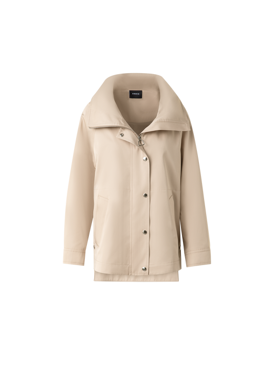 Designer Wasserfester Oversize-Seiden-Parka - Beige