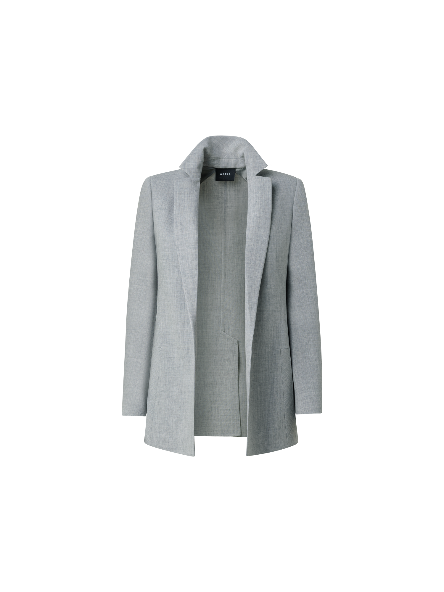 Designer Blazer aus Woll-Doubleface mit langem Revers - Grau